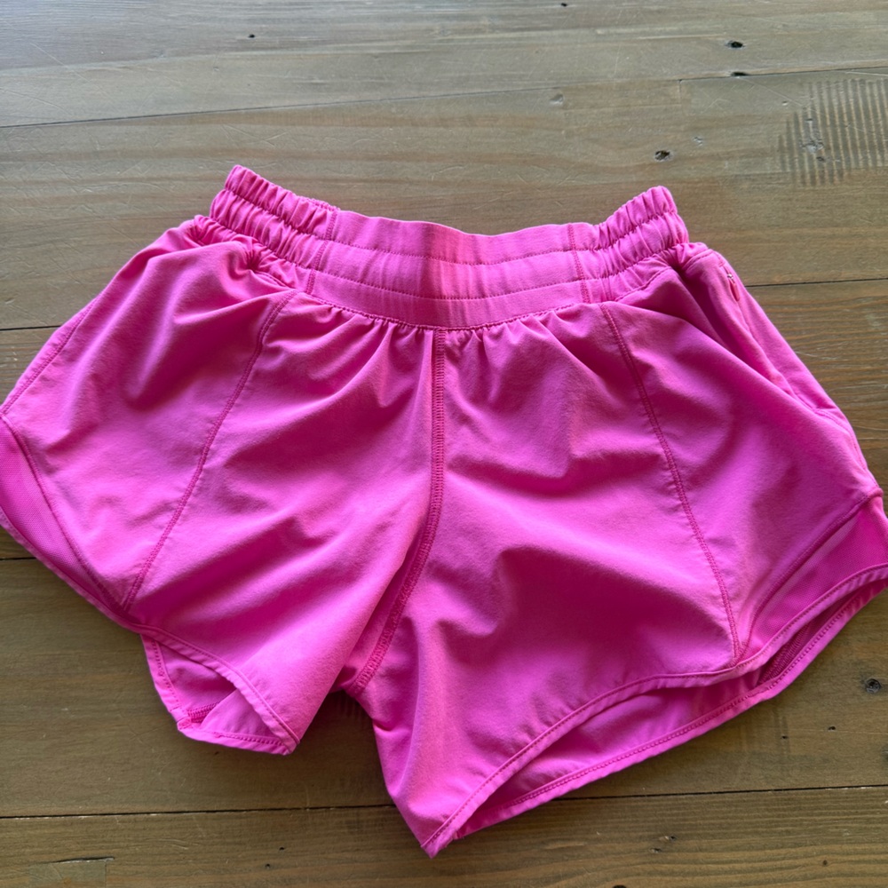 Lululemon Athletica Vibrant Pink Athletic Shorts 4” Hotty Hots Used!